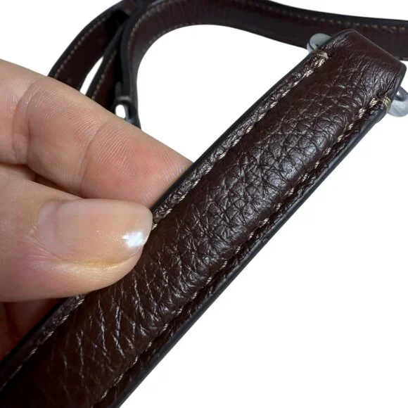 Coach Adjustable Leather Crossbody Strap – Dark Chocolate Brown, Silver Hardware - Picture 8 of 8